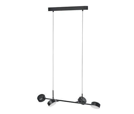 Čierna závesná LED lampa, 4 svietidlá.