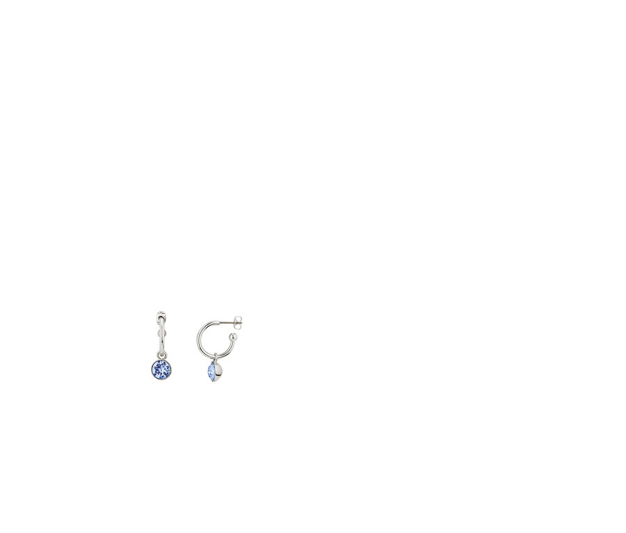 Dvoje náušnice kreoly, zdobené krištáľmi Swarovski®.
