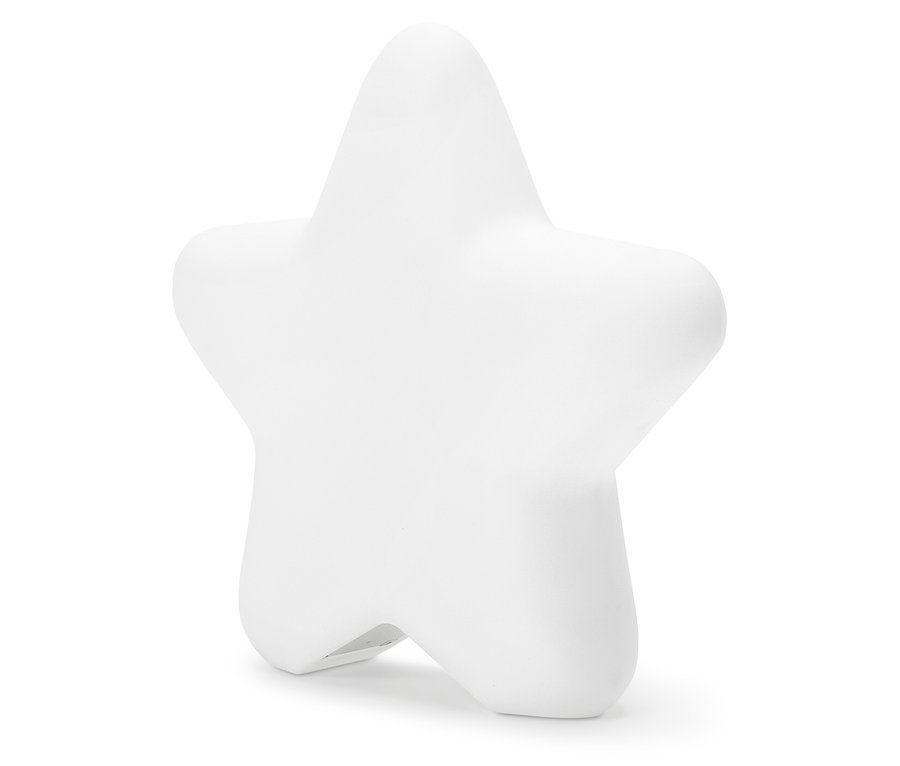 Biela hviezda stojí na bielom pozadí.