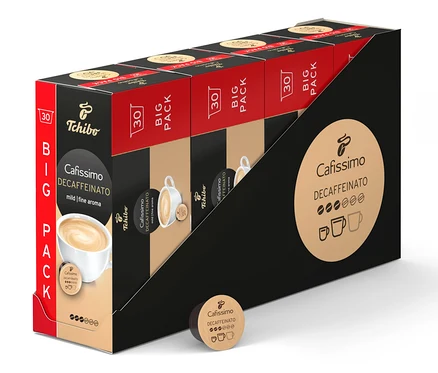 Balenie kávových kapsúl Cafissimo Decaffeinato.