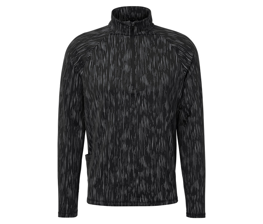 Čierno-biela mikina so zipsom.