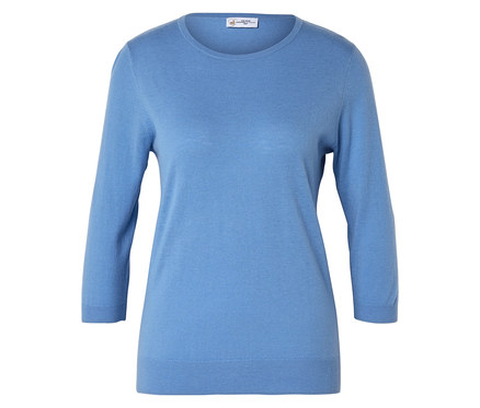 Pulóver z jemnej pleteniny s hodvábom, modrý