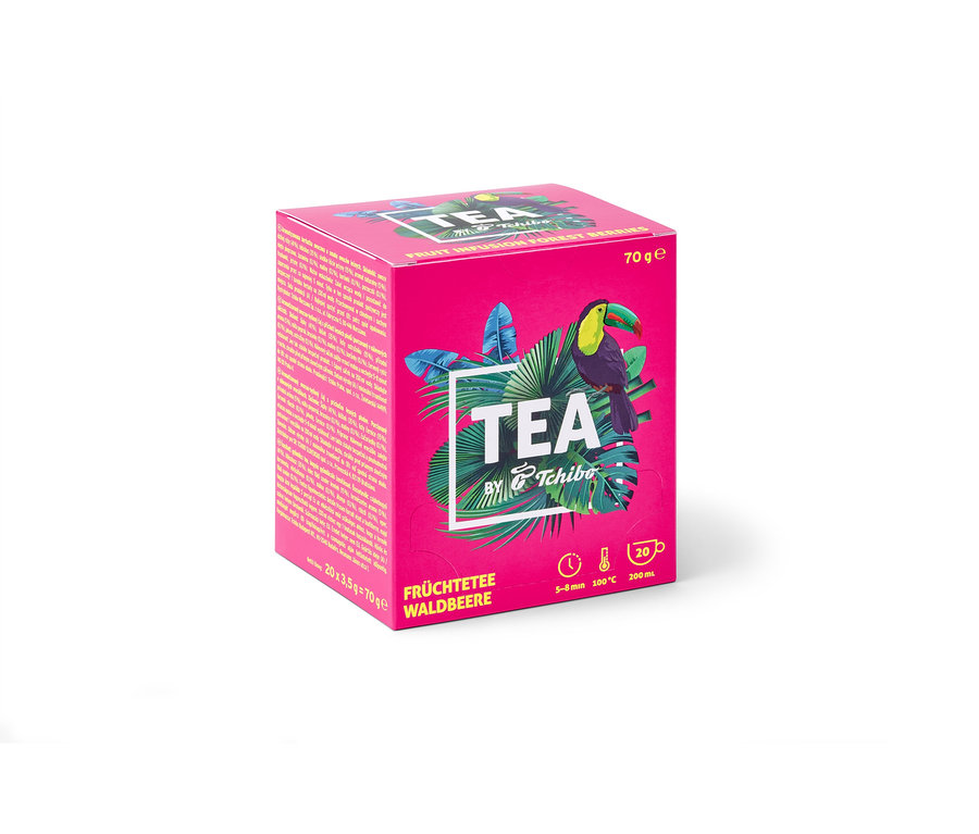 Balenie ovocného čaju TEA by Tchibo s príchuťou lesných plodov - 8 x 20 čajových vrecúšok.