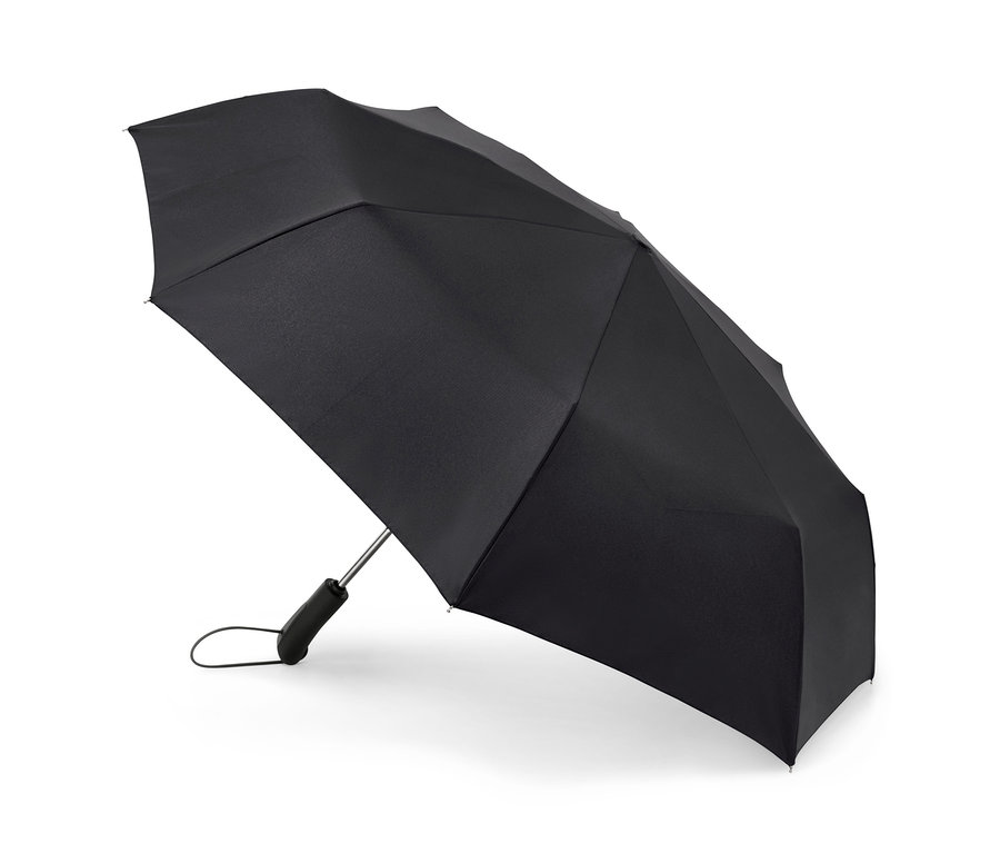 Otvorený automatický skladací dáždnik.