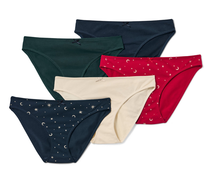 Päť nohavičiek rôznych farieb.