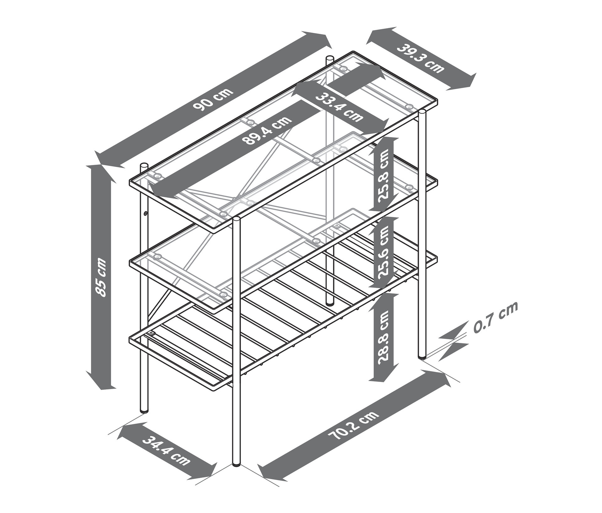 Tchibo - Konzolový stolík, šírka cca 90 cm