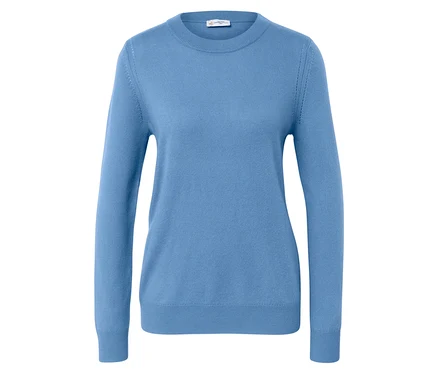 Modrý feinstrickpullover mit Cashmere.