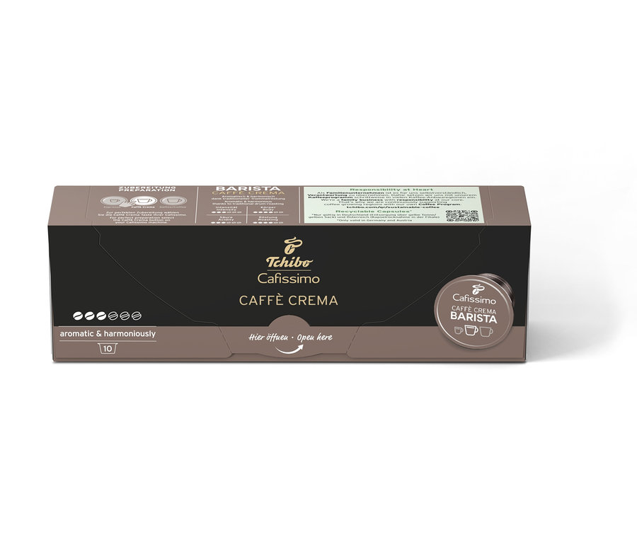 Balenie kapsúl Cafissimo BARISTA Caffè Crema.