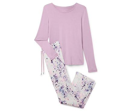 Pyžamo s tkanými nohavicami, ružové