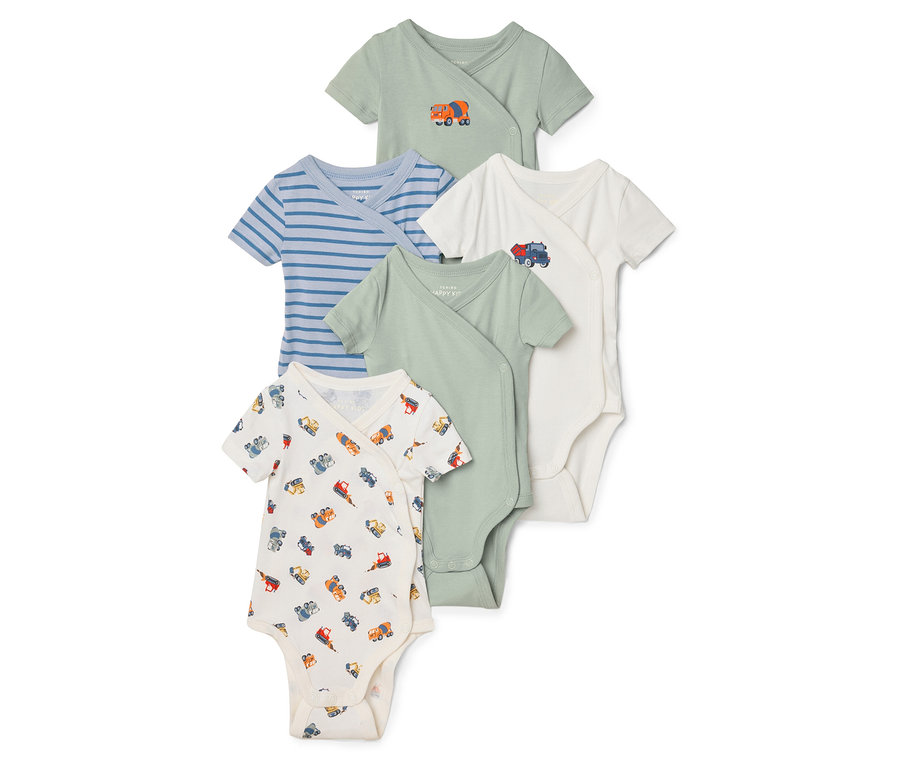 Päť detských body leží na sebe, rôzne farby a vzory.