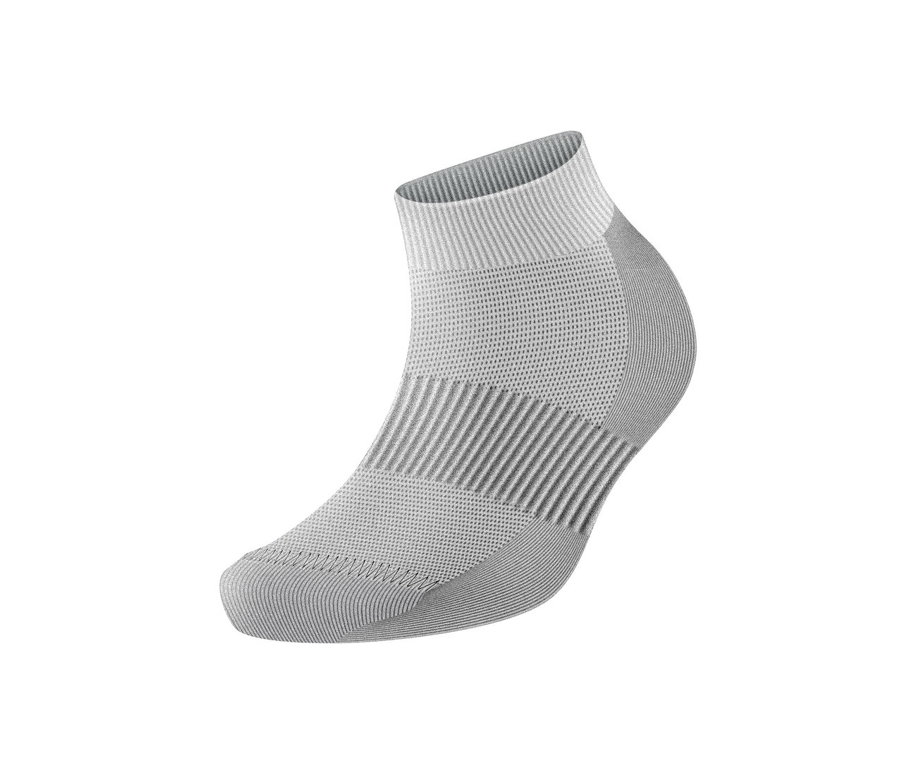 Detailný záber na šedé športové funkčné ponožky, 2 páry.