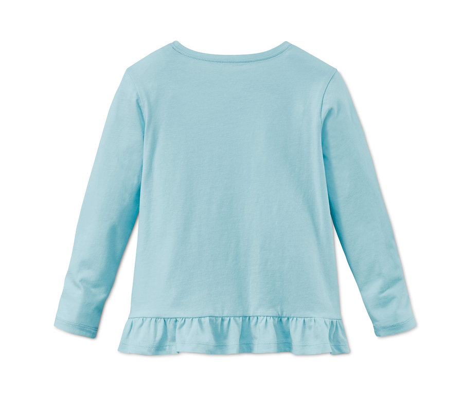 Modré tričko s dlhým rukávom a volánikom z Tričká z biobavlny, 3 ks