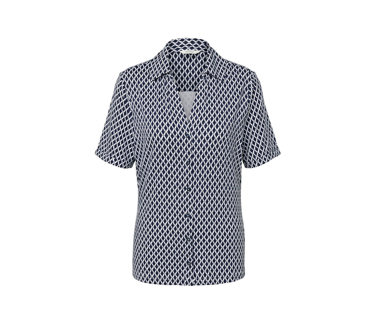 Blúzkové tričko s potlačou s gombíkovou légou.