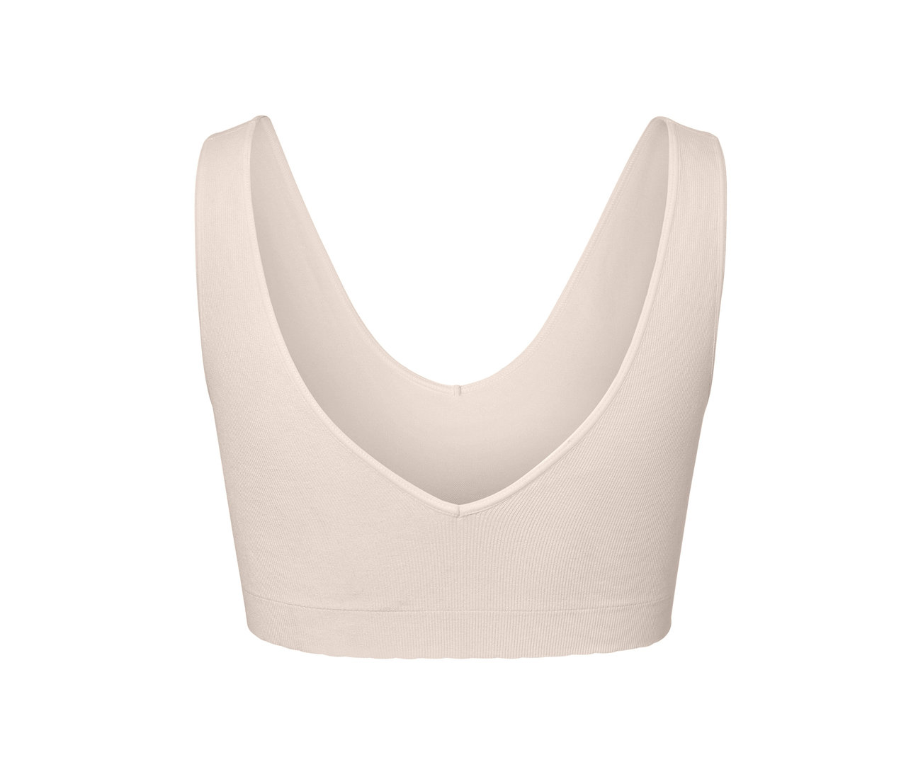 Detail krémovej bezšvovej podprsenky.