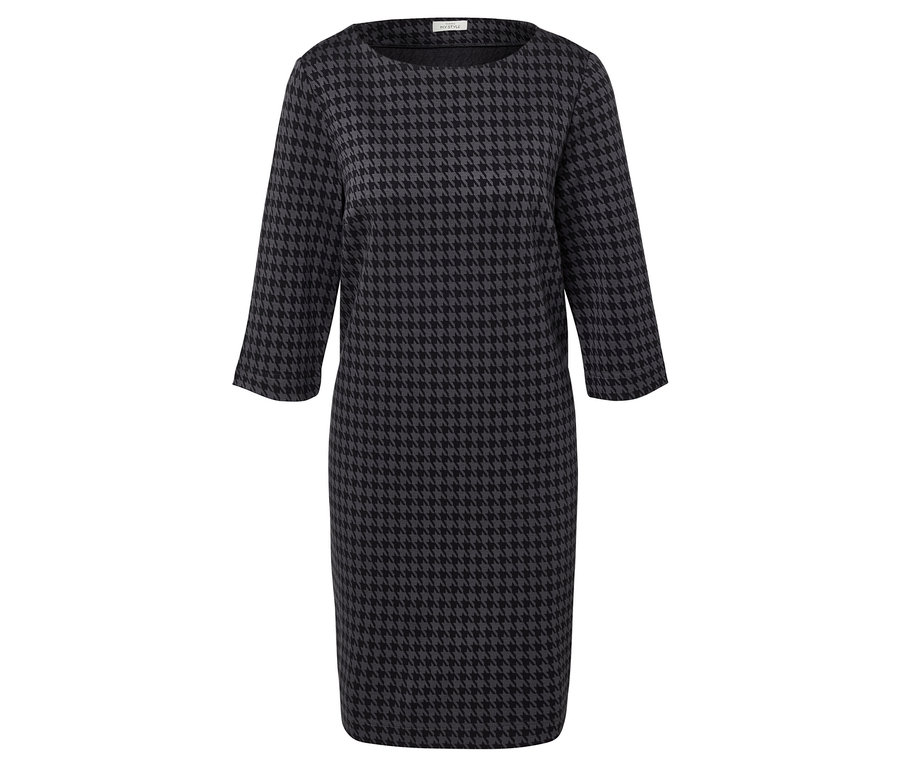 Šaty s trojštvrťovými rukávmi s kohútou stopou.