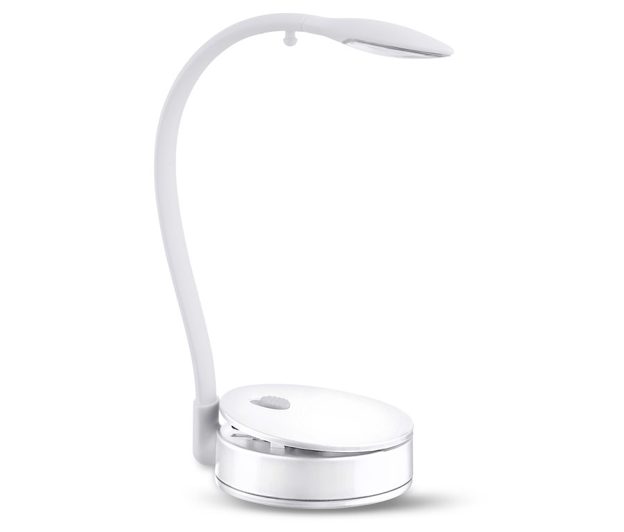 Biela lampa na bielom pozadí.