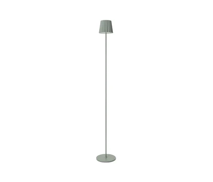 Šalviovo zelená LED akumulátorová stojaca lampa do exteriéru.