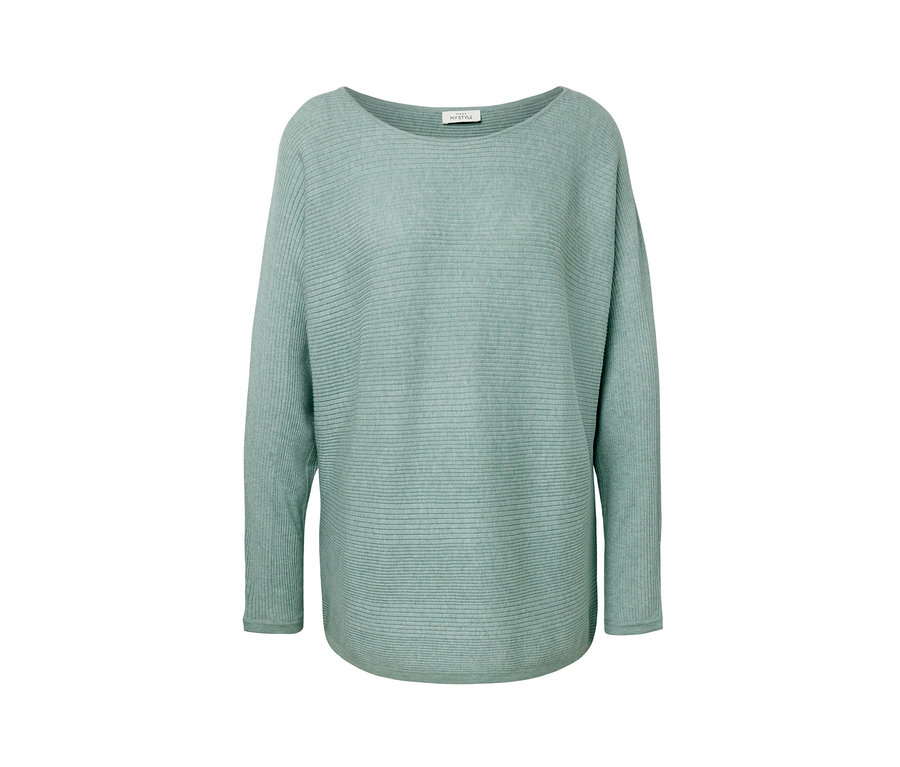 Svetrový top z jemného úpletu, šalviový.