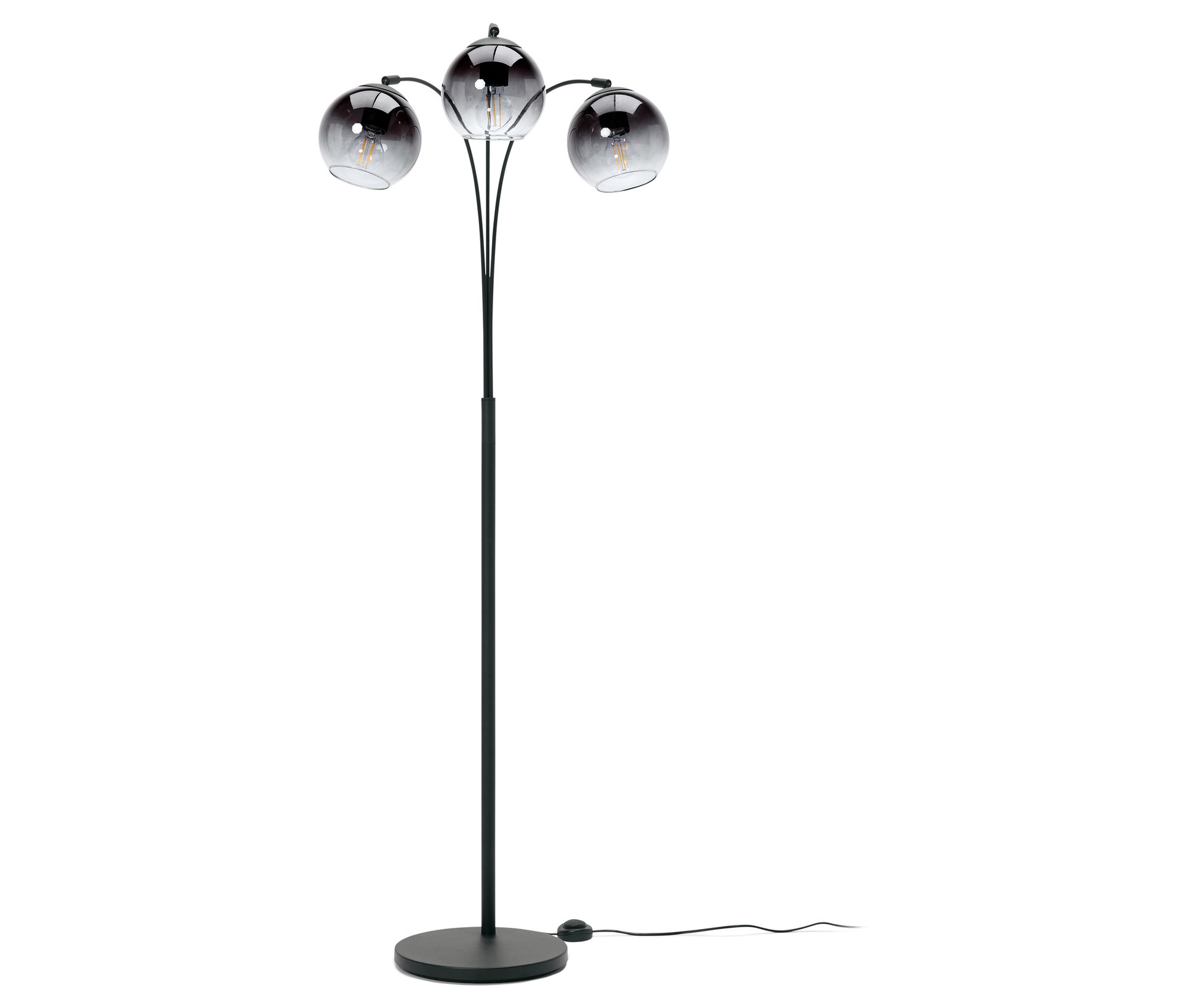 Tchibo - Oblúková lampa s tienidlami z dymového skla