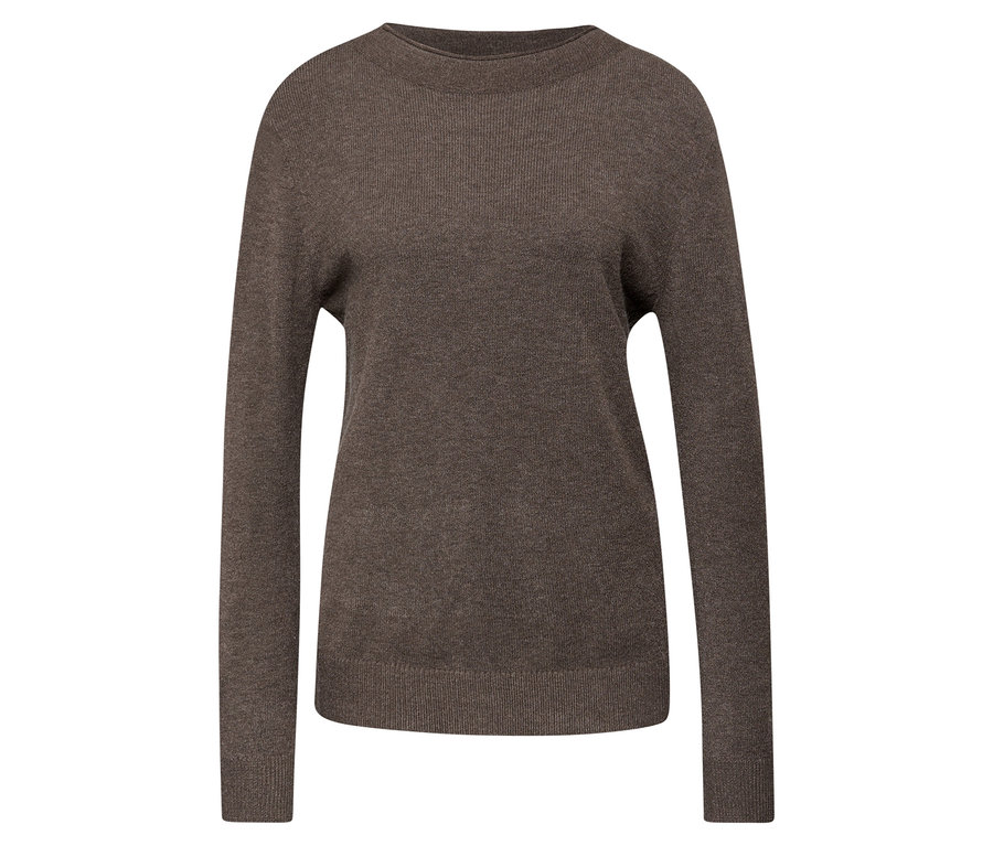 Hnedý pletený pulóver Street One so zvinutým lemom.