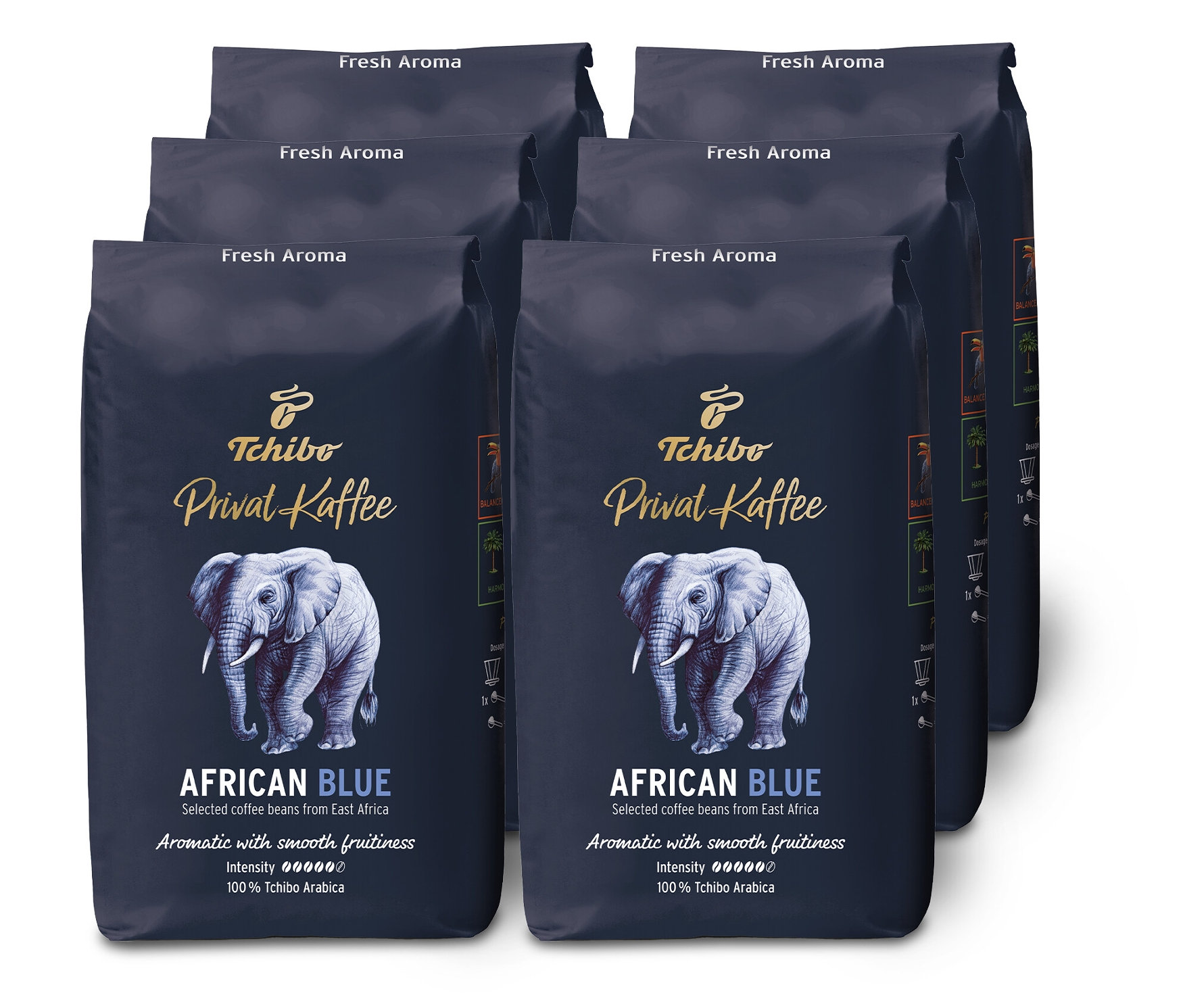 E-shop Privat Kaffee African Blue - 6 x 500 g, zrnková káva
