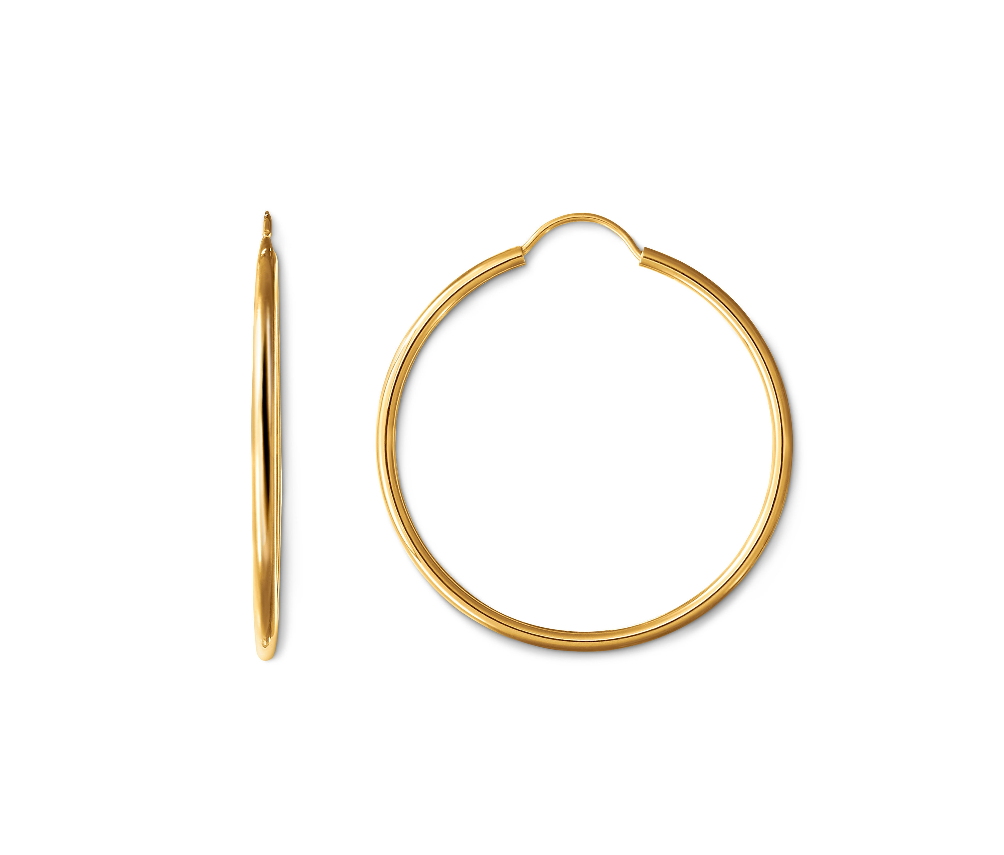 Dvoje náušnice kreoly zo žltého zlata (585/1000, flexibilné) a jedny náušnice kreoly zo žltého zlata (333/1000, flexibilné).