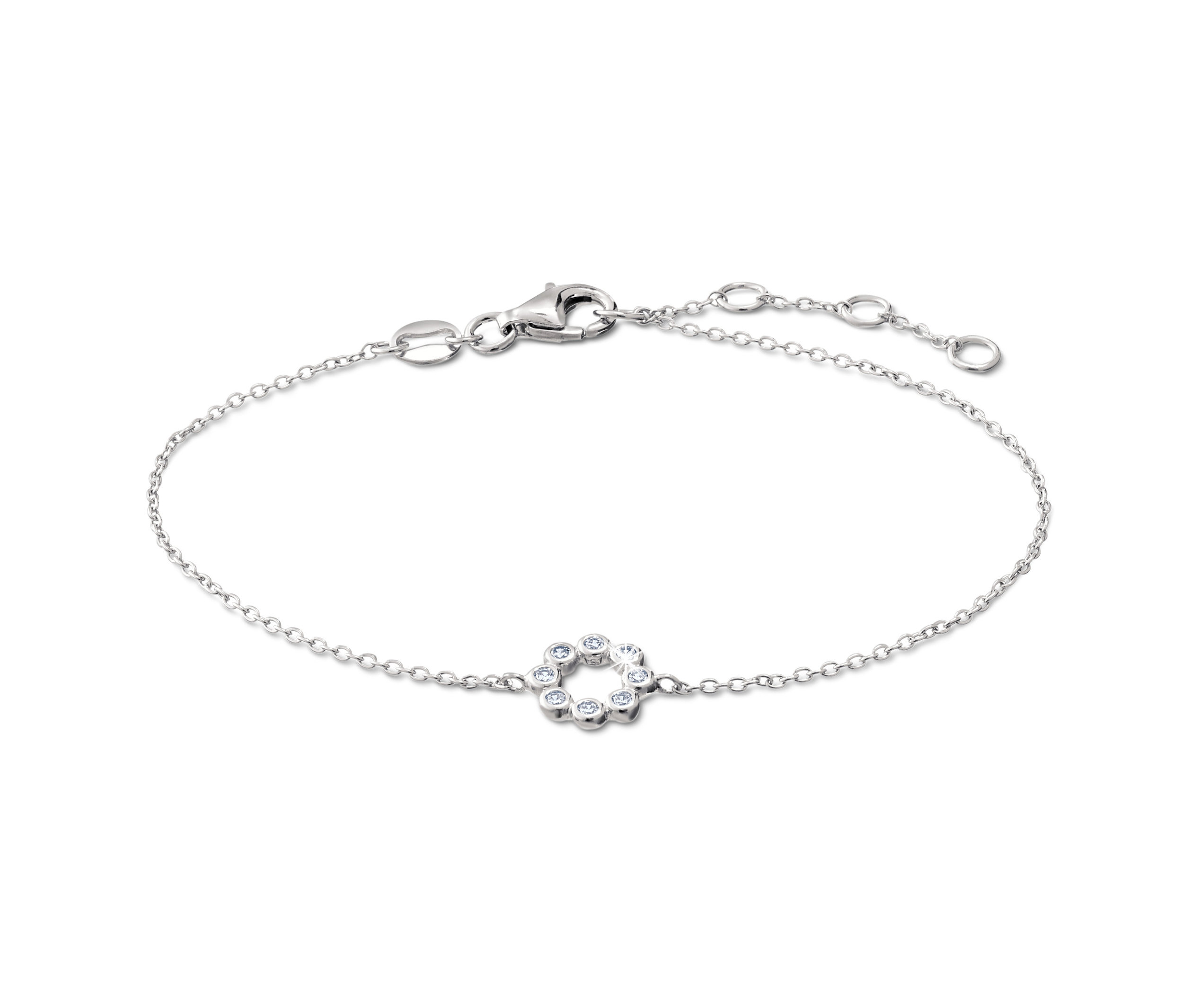 Náramok zo striebra 925/1000 so zirkónmi.