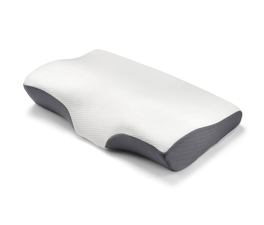 Vankúš na oporu krčnej chrbtice na bielom pozadí.