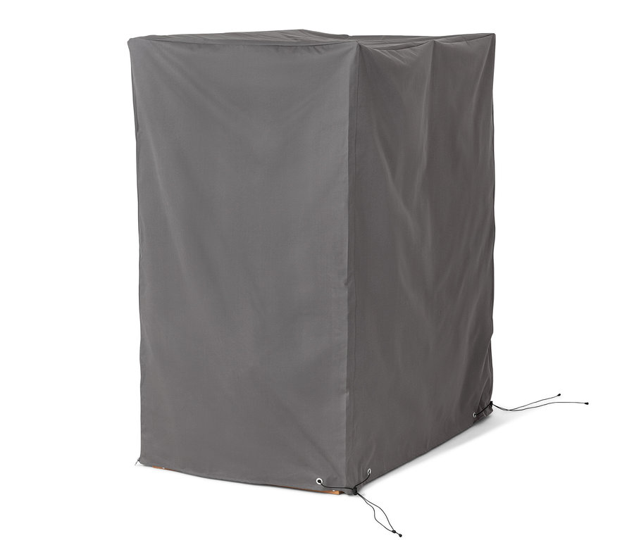 Sivý prémiový kryt na plážový kôš veľkosti XL zakrýva plážový kôš.