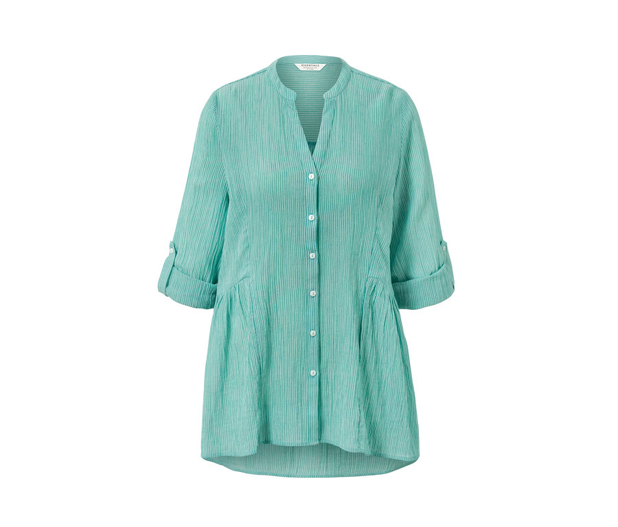 Prúžkovaná dlhá blúzka s gombíkmi.