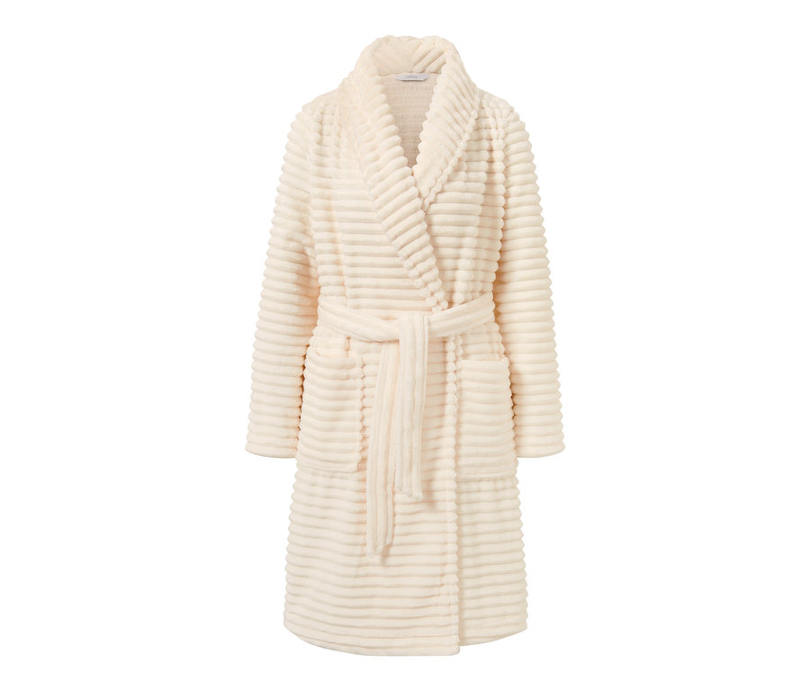 Krémový mäkučký župan s opaskom.