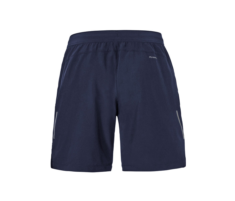 Detailný záber na zadnú stranu športových šortiek.