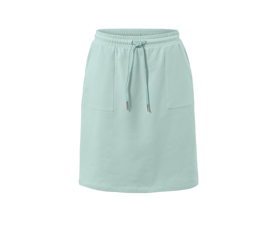 Mätová sukňa z teplákoviny so sťahovacou šnúrkou.