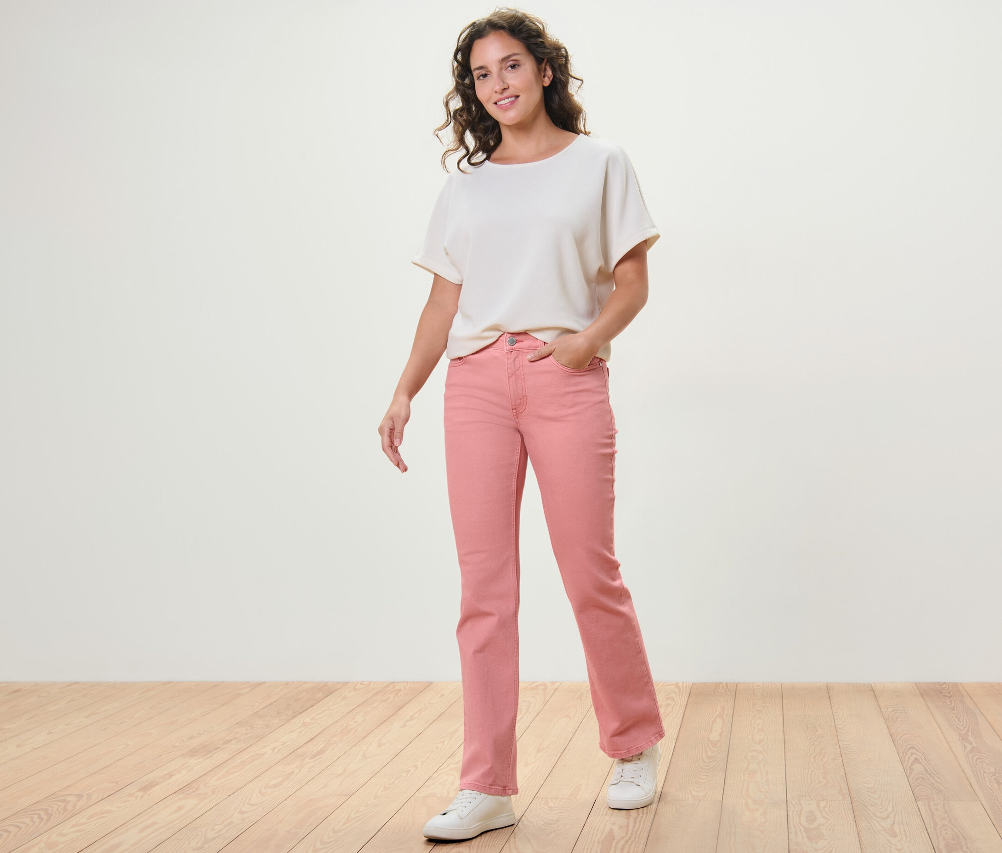 Tchibo - Bootcut džínsky – strih »Lou«, koralové