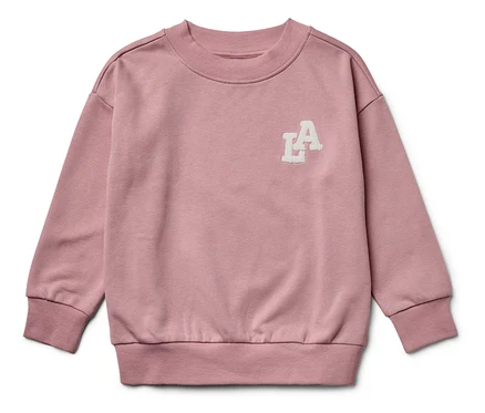 Ružová mikina s dlhým rukávom a našitým logom LA.