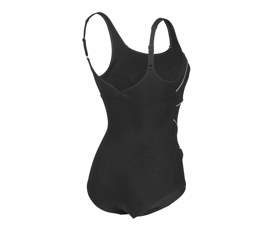 Čierne plavky arena Shapewear Damen Jewel R Low C-Cup Badeanzug.