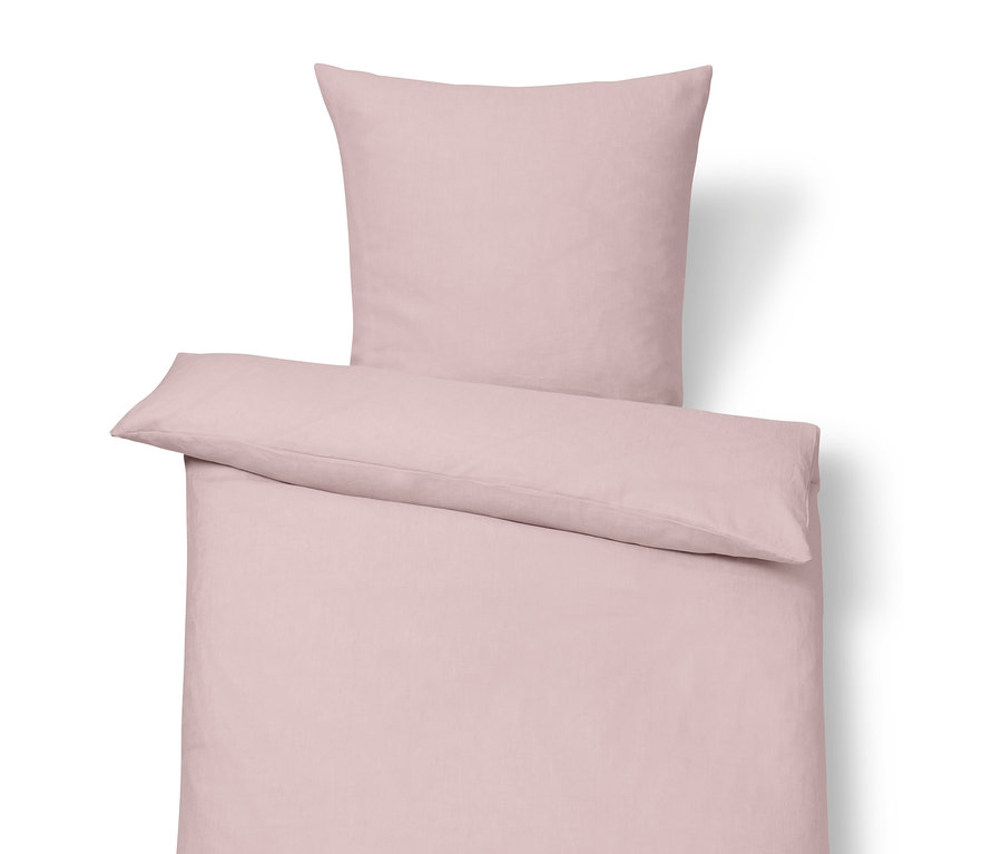 Ružové ľanové obliečky štandardnej veľkosti.