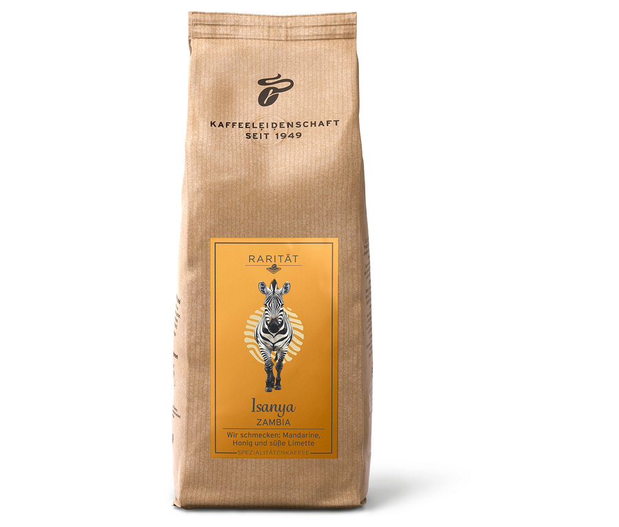 Balenie zrnkovej kávy Raritná káva »Isanya Zambia« vrátane dózy na kávu – 500 g.