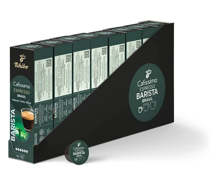 Rad balení kapsúl Cafissimo Barista Espresso Brasil.