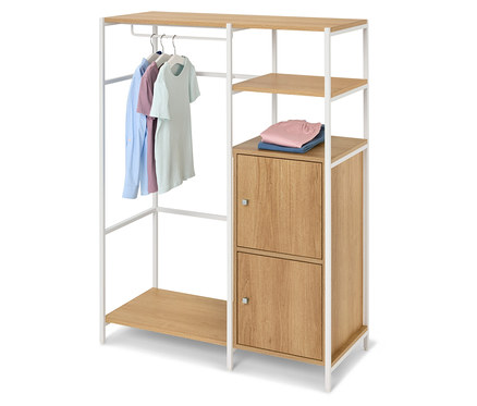 Detská šatníková skriňa »GRADE« s dvierkami a tyčou na oblečenie