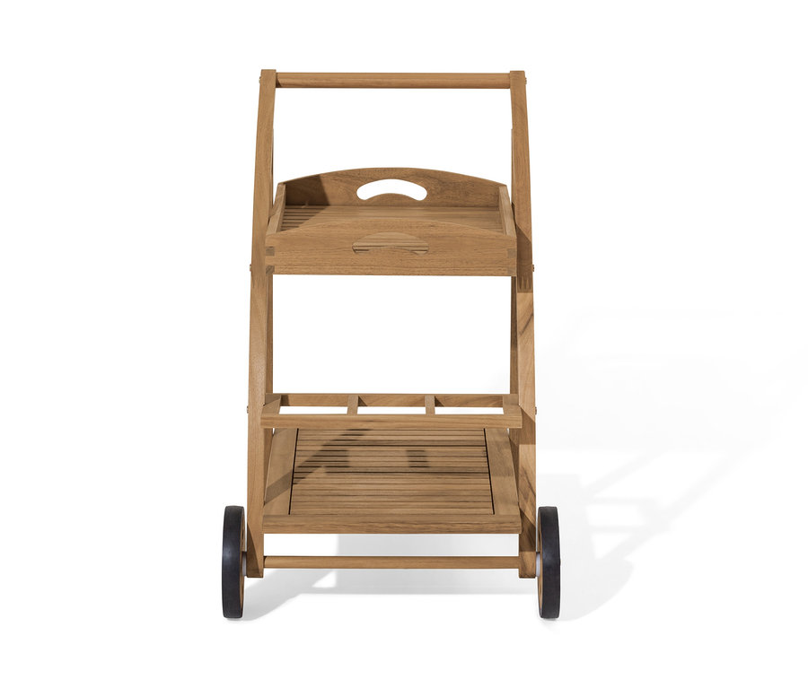 Barový vozík s odoberateľným podnosom.