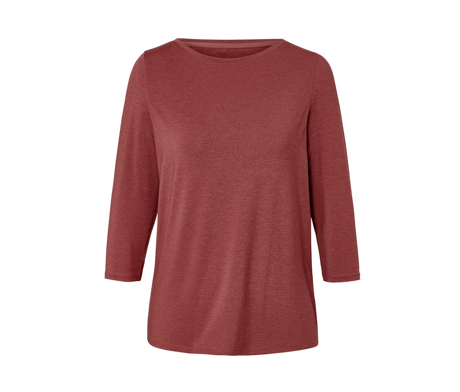 Terakotové funkčné tričko s trojštvrťovými rukávmi.