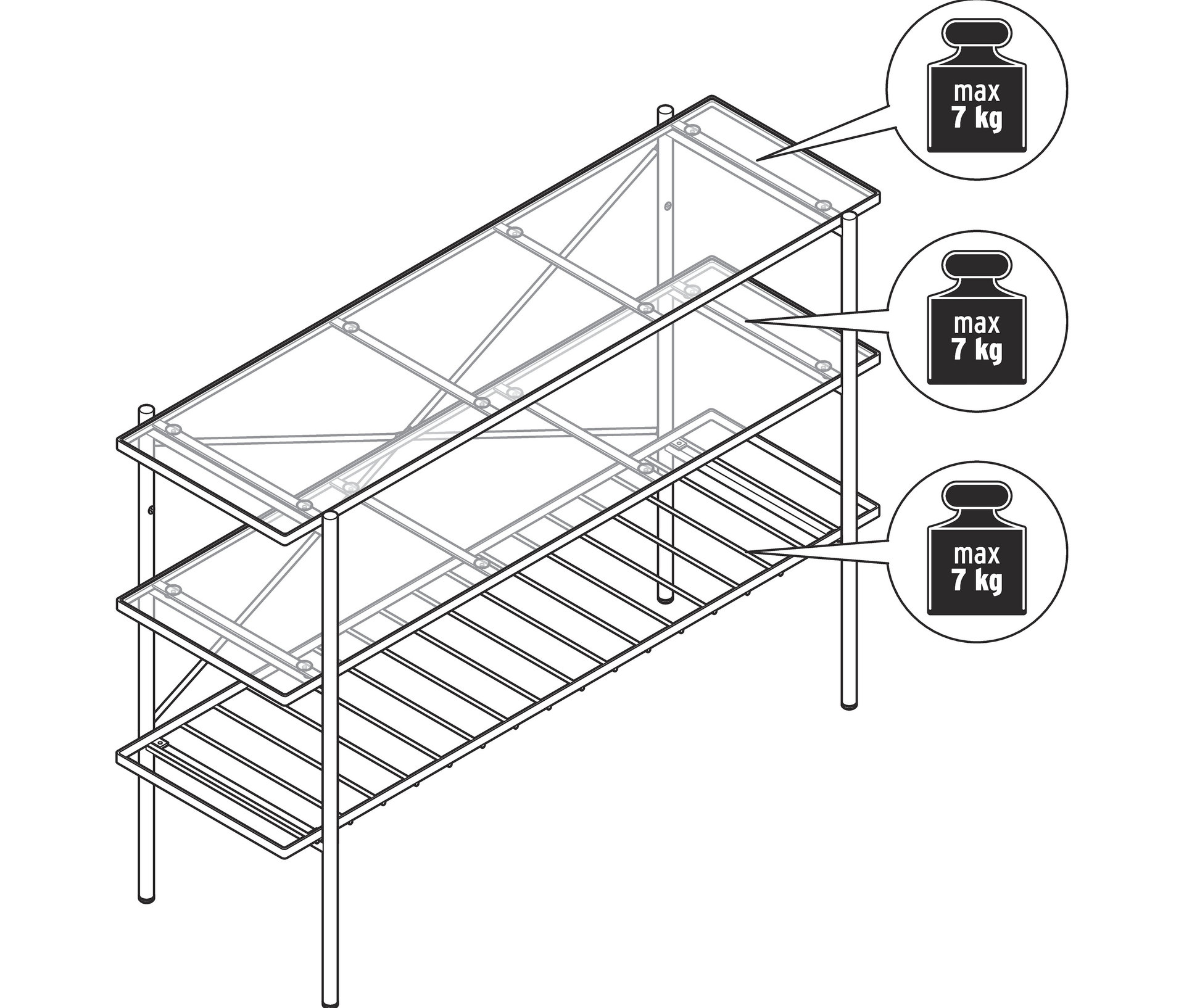 Tchibo - Konzolový stolík, šírka cca 120 cm