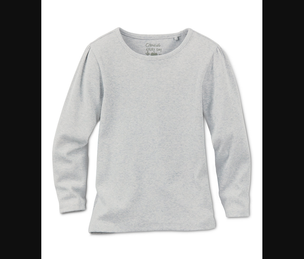 Sivé rebrované tričko s dlhým rukávom.