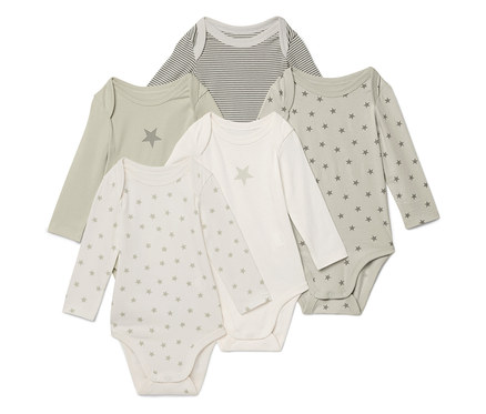 Body pre bábätká s možnosťou prispôsobenia veľkosti, 5 ks