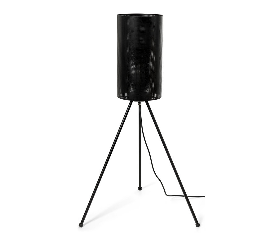 Čierna outdoorová trojnohá lampa s LED.