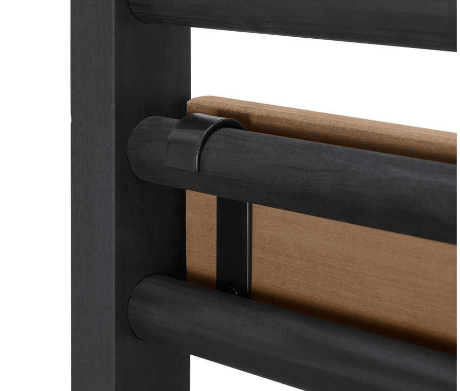 Detail stojana na kvetináče »Elin« s možnosťou ľubovoľného zavesenia regálov.