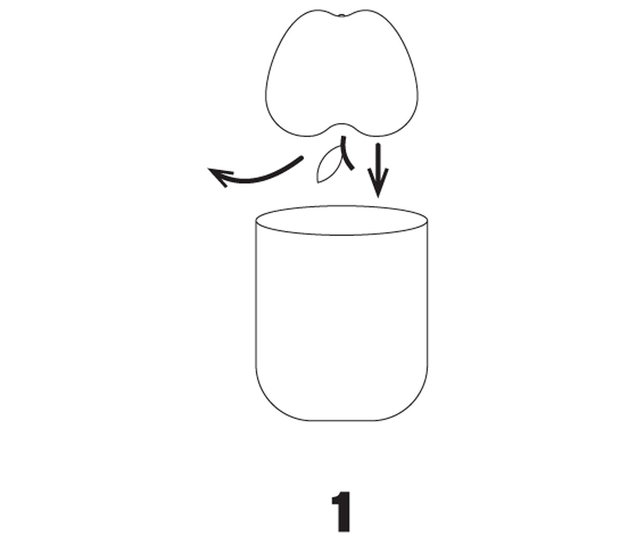 Ilustrácia znázorňuje schému, ako vložiť vložku do kalíška.