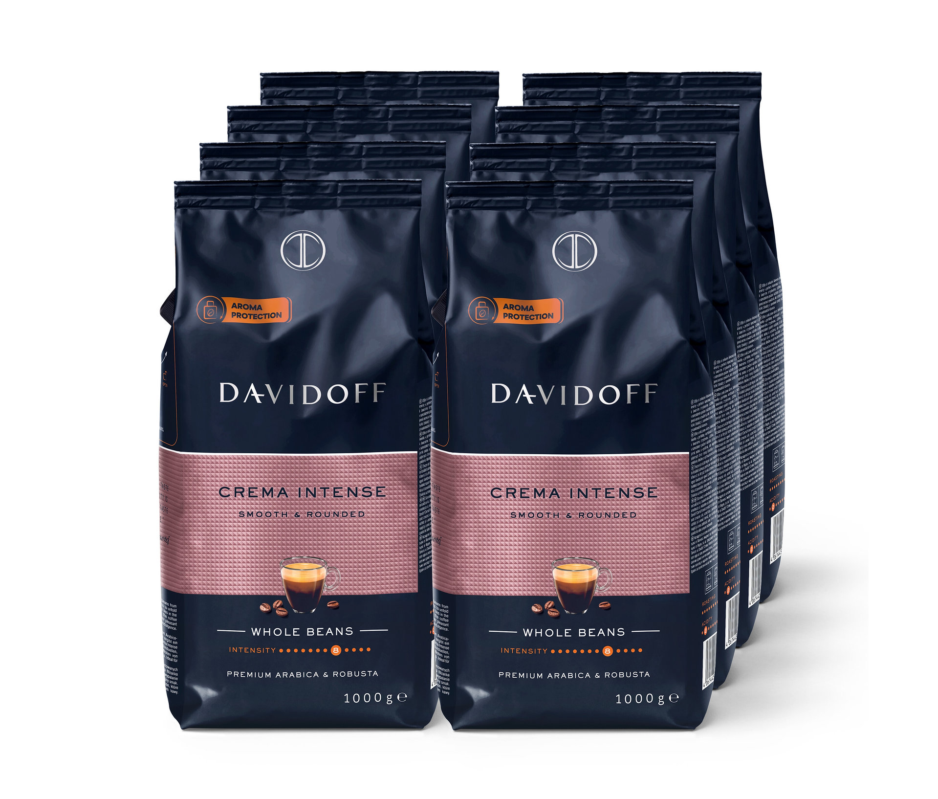 Tchibo - Davidoff Café Crema Intense - 8 x 1 kg kávových zŕn - Intenzita: 8/12