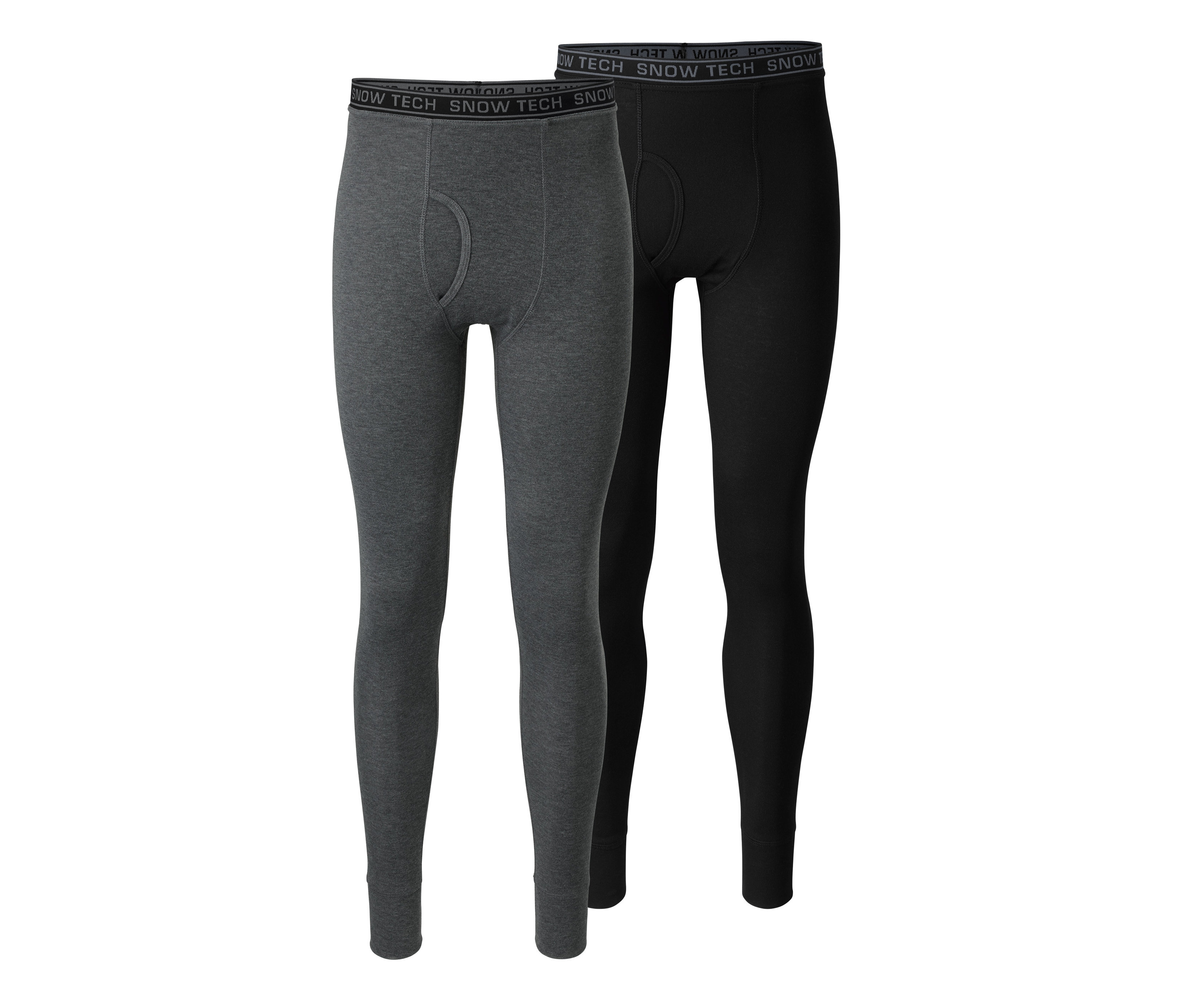 Dvoje funkčné termospodky: jedny sivé a druhé čierne.